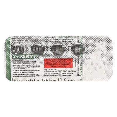 Zivast 5mg Tablet 10'S - High Cholesterol-Dys