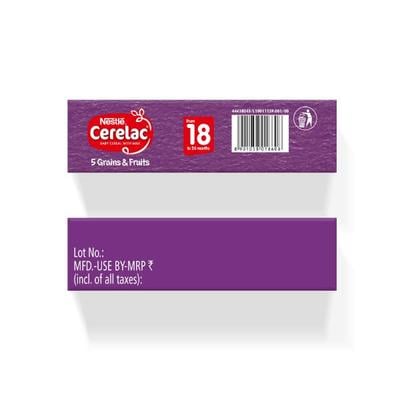 Nestle CERELAC 5 Grains & Fruits Baby Food Cereal No Preservatives (18 to 24 Months Baby) 300 g - Baby And Infant Supplements
