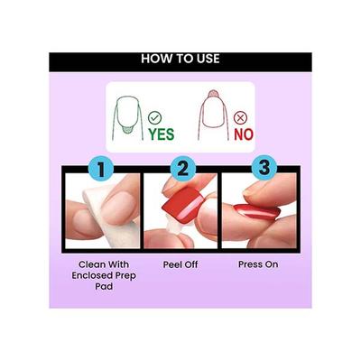 Faces Canada Ultime Pro Splash Instant Manicure - Bubblegum , Press On Nail Extensions - 16 Pcs 1's - Nail Art