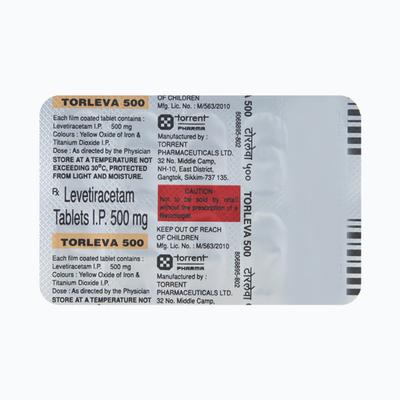 Torleva 500mg Tablet 10'S - Epilepsy/Convulsion-Ant