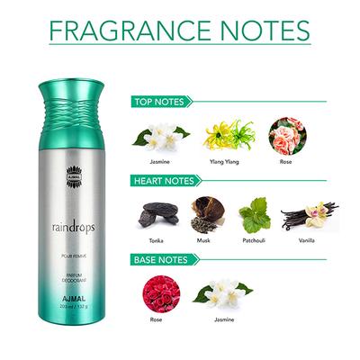Ajmal Raindrops Pour Femme Parfum Deo 200 Ml - Deodorants/Roll-Ons