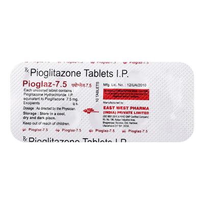 Pioglaz 7.5mg Tablet 10'S - Diabetes-Ant
