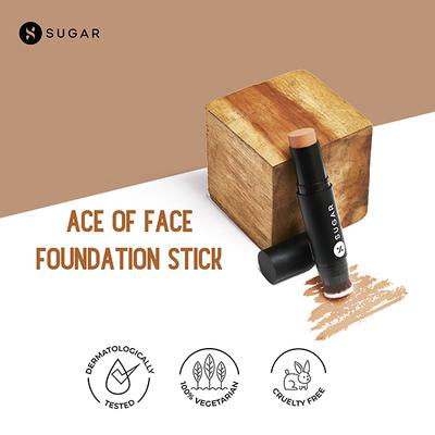SUGAR Cosmetics Ace Of Face Foundation Stick - 60 Lungo (Medium Deep Golden Undertone) 12 gm - Foundation