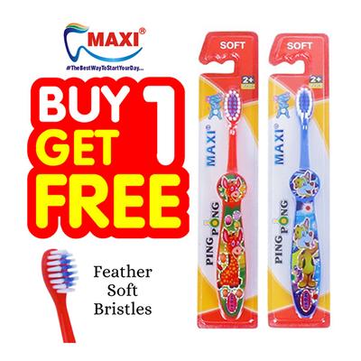 MAXI Ping Pong Junior Toothbrush - Soft (Buy 1 Get 1 Free) - Toothbrushes