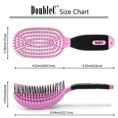 NuWay 4HAIR U.S. Patented Detangler Hair Brush for Men & Women - Rose Pink - Detangling DoubleC 1s 1's - Hair Brushes