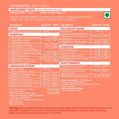 Wellbeing Nutrition Slow 2 in 1 Multi 50+ Capsule for Her 60's - Multi-Vitamins