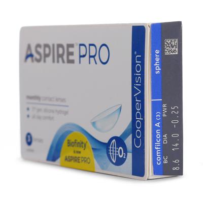 CooperVision ASPIRE PRO Monthly Disposable Spherical Silicone Hydrogel Lenses (3 Lenses) (Power -2.50) - Eyecare Lenses