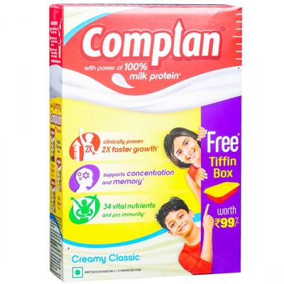 Complan Creamy Classic Refill 500 gm (Free Tiffin Box Worth Rs.99) - Kids Nutrition