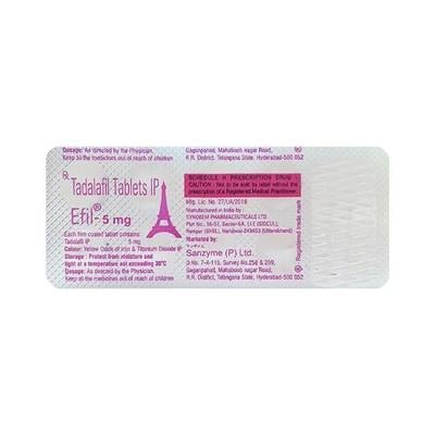 Efil 5mg Tablet 10'S - Impotence/Erectile Dysfunction (Ed)