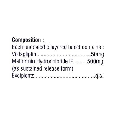 VILCOSE M SR 50/500 Tablet 15's - Diabetes-Ant
