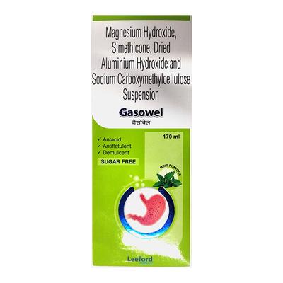 GASOWEL SUGAR FREE MINT FLAVOUR Suspension 170ml - Ulcer/Reflux/Flatulence-Aaa