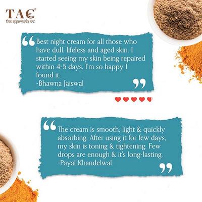 TAC The Ayurveda Co. Nalpamaradi & Curcumin with Natural Retinol Night Cream 50 gm - Personal Care (Ayush)
