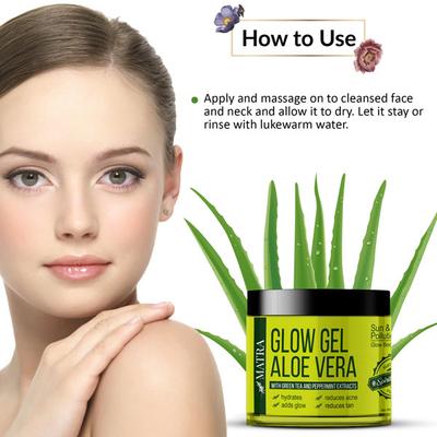 Matra Aloe Vera Glow Gel - Green Tea and Peppermint Extracts 100 gm - Face Gels