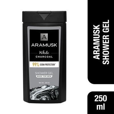 Aramusk White Charcoal Shower Gel 250 ml - Shower Gels & Body Wash