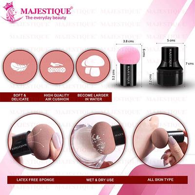 Majestique Makeup Mushroom Beauty Blender Sponge Dry Or Wet FC82 1's - Sponges & Applicators