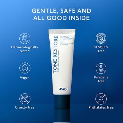 Asaya Tone Restore Depigmentation Cream for Dark Knees, Neck & Elbows 50 gm - Body Sunscreen