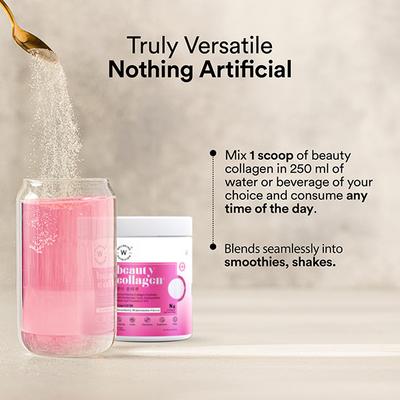 Wellbeing Nutrition Beauty Korean Marine Collagen Peptides with Type I and Iii Strawberry Watermelon 250 gm - Multi-Vitamins