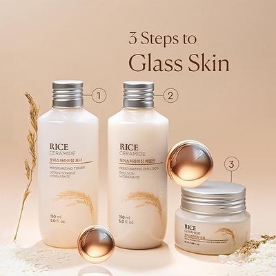 The Face Shop Rice & Ceramide Moisturizing Cream - Korean Day Cream for Barrier Repair & Glow 50 ml - Face Moisturizers
