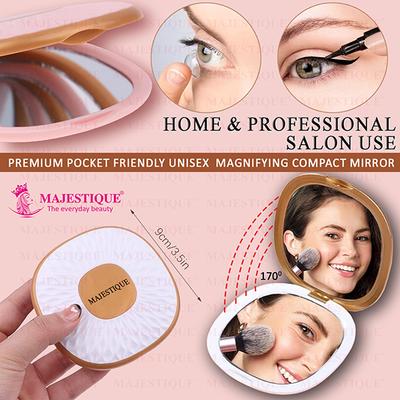 Majestique Dual Magnifying Compact Mirror, 2X Adjustable Folding Mirror - Multicolor 1's - Mirror
