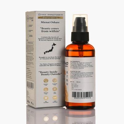 VIA TOKYO ORGANIC Ginseng & Tsubaki Oil Stretch Marks Oil, No Sulphates, No Paraben 100 ml - Stretch Mark Cream