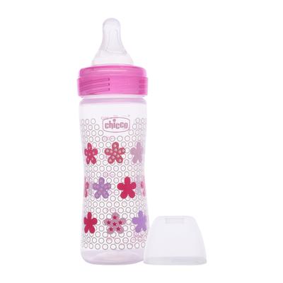 Chicco Wellbeing Feeding Bottle - Pink 250 ml - Feeding & Nursing