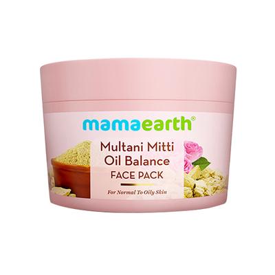 Mamaearth Multani Mitti Oil Balance Face Pack Multani Mitti & Bulgarian Rose Normal Oily Skin 200 gm - Face Packs