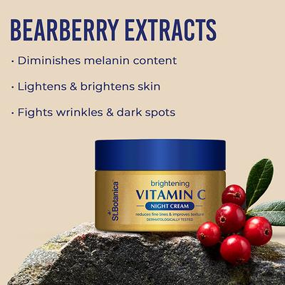 St.Botanica Vitamin C, E & Hyaluronic Acid Brightening Night Cream 50 gm - Night Cream