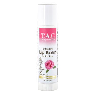TAC The Ayurveda Co. Lip Balm - Tinted Pink Indian Rose 5 gm - Lip Balms
