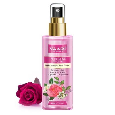 Vaadi Herbals Rose Water - 100% Natural & Pure 110 ml - Toners