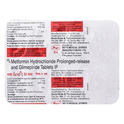 Grid 1M Tablet 10'S - Diabetes-Ant