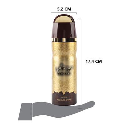 NUSUK Oud Khas Deodorant for Men, Perfumed Body Spray 200 ml - Men Deodorants/Roll-Ons