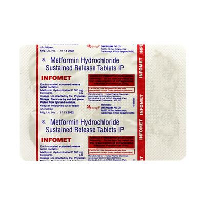 INFOMET 500mg Tablet 10's - Diabetes-Ant