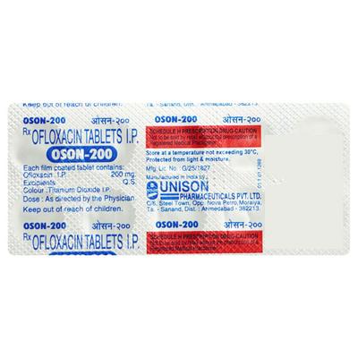 Oson 200mg Tablet 10'S - Bacterial Infections-Qui
