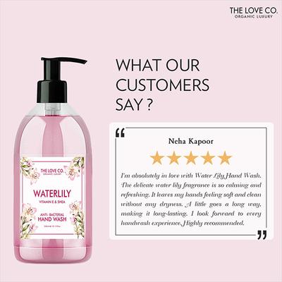 The Love Co. Water Lily Hand Wash For Moisturized Hand - Gentle Cleanser for Soft Hands - Liquid Hand Soap Suitable for Sensitive Skin 300 ml - Hand Wash & Soaps