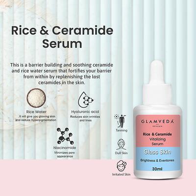 Glamveda Korean Glass Skin Rice & Ceramide 3 Step Daily Skincare Routine 3 Items 1's - Makeup Kits & Sets