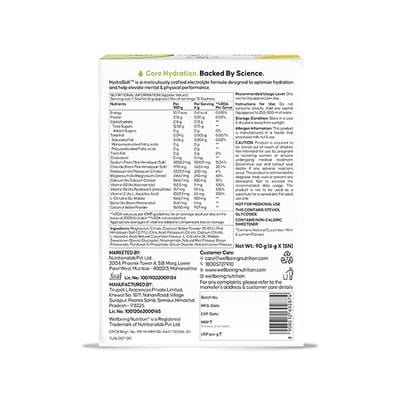 Wellbeing Nutrition HydraSalt Electrolyte Sachet - Cucumber LemonadE 15's - Oral Rehydration (Ors)