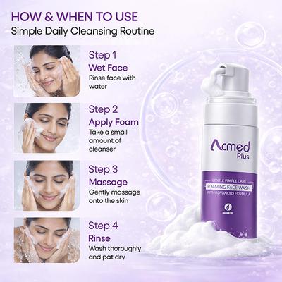 ACMED PLUS GENTLE PIMPLE CARE FOAMING Face Wash 150ml - Cleanser-Oth