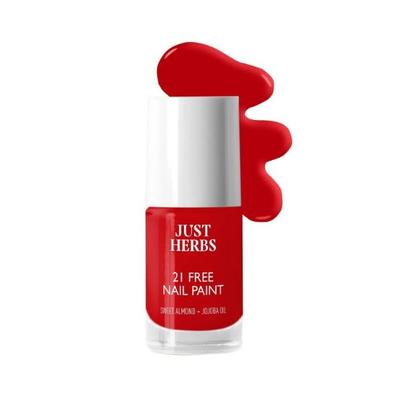 Just Herbs Nail Polish 21 Chemical Free Formula,Quick Dry,Glossy, Wild Indian Rose 6 ml - Nail Polish