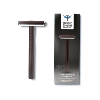 Bombay Shaving Companygun Metal Precision Safety Razor (with 5 Platinum Coated Feather Blades) 300 gm - Razors & Cartridges