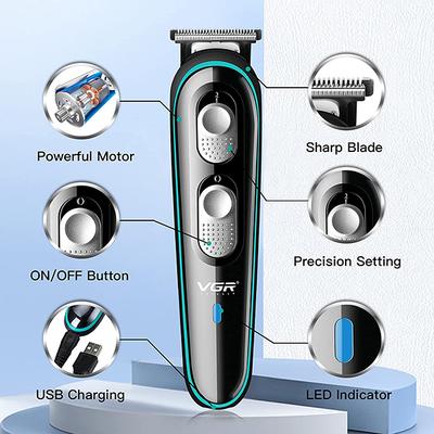 VGR V055 Body Groomer 120 min Runtime 4 Length Settings Black 1s 1's - Hair Removal Accessories