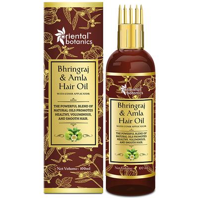 Oriental Botanics Hair Oil with Comb Applicator - Bhringraj & Amla 100 ml - Hair Oils