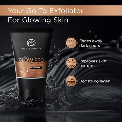 The Man Company Glow Pro Face Scrub for Exfoliating and Even Skin Tone 100 gm - Scrubs & Exfoliants