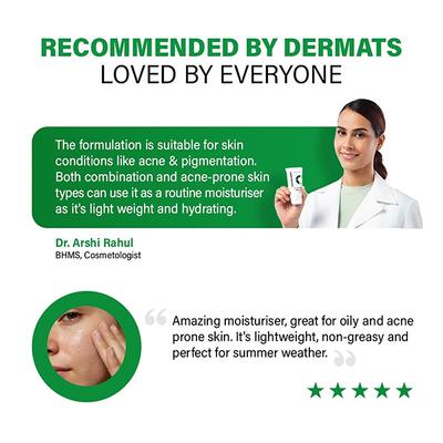 Novology Acne Light Moisturizing Gel for Oily, Acne Prone Skin - Upto 100 Hours of Hydration 50 gm - Face Moisturizers