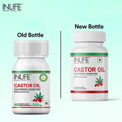 INLIFE Castor Oil 500 mg Veg Capsule 60's - Hair & Skin