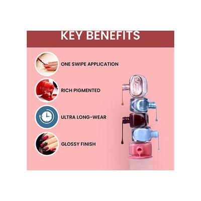 Matt Look Nailed It Nail Polish, Chip Free, Quick Dry, Longer Stay, Highly Pigmented Lacquer, Natural Finish , Marvelous Wine 52 10 ml - Nail Polish