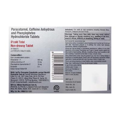 D COLD TOTAL Tablet 6's - Cough And Cold-Cou