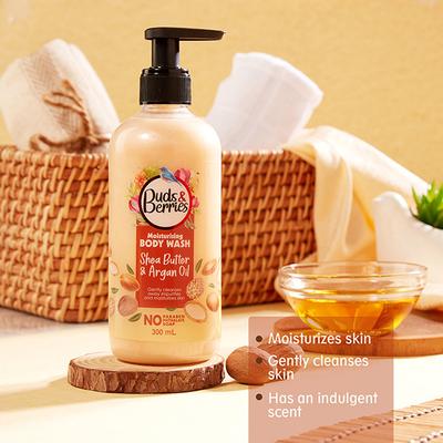 Buds & Berries Shea Butter and Argan Oil Body Wash 300 ml - Shower Gels & Body Wash