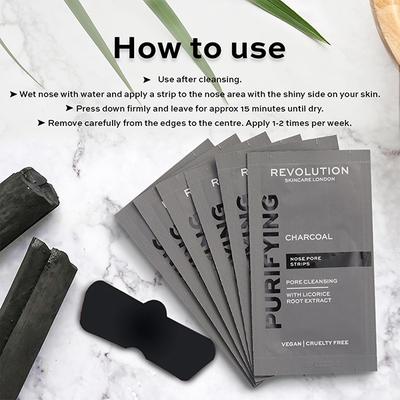 Revolution Skincare Pore Cleansing Charcoal Nose Strips 1's - Skin-Treatment