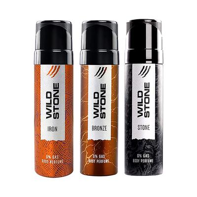 Wild Stone Iron Perfume Body Spray for Men 120ml each 3's - Men Deodorants/Roll-Ons