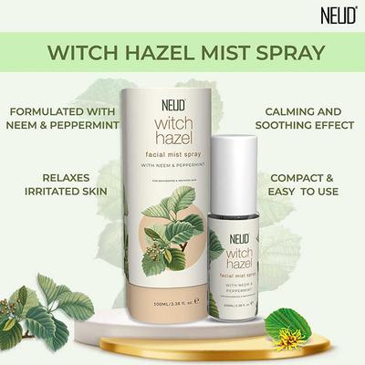NEUD Witch Hazel Facial Mist Spray for Dehydrated & Irritated Skin (100 ml X 2) 2's - Face Gels